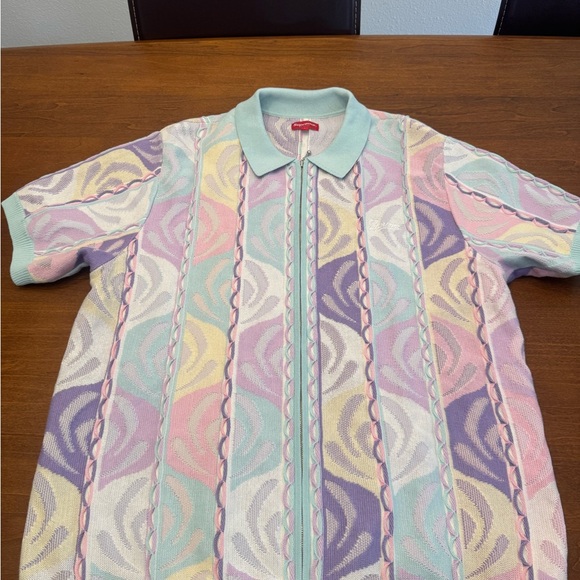 Supreme Pink and Yellow Polo Shirt with Retro Design - Picture 1 of 5